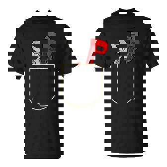 面白いパイプレンチ ポケット入り ギフト 配管工ポケット Tシャツ - Kawaiitshirt