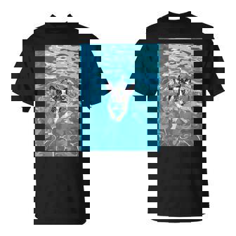 面白いボストンテリア プールで泳ぐ かわいい犬 ママ お父さん Tシャツ - Kawaiitshirt