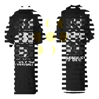 面白いムーンアート メンズ レディース キッズ ムーンフェイズ 宇宙科学 Tシャツ - Kawaiitshirt