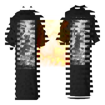 面白いレトロ日本の怪獣モンスター猫セルフィー東京ufo Tシャツ - Kawaiitshirt