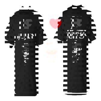 面白い柔術スポーツミニマリストかわいいシンプル柔術 I Love Jiu Jitsu Tシャツ - Kawaiitshirt