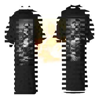 面白い猫 モナリザ 絵画 アート ママ お父さん Tシャツ - Kawaiitshirt