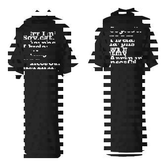 面白い皮肉 アメリカン カールの猫との計画があります Tシャツ - Kawaiitshirt