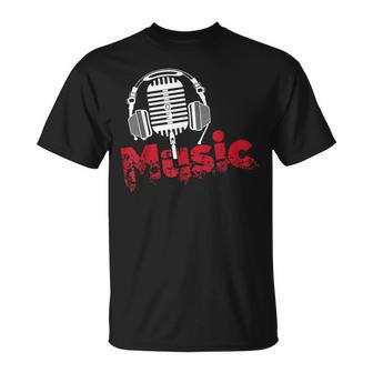音楽 マイク ヘッドホン 日常 テキスト シンプル レトロ Tシャツ - Kawaiitshirt