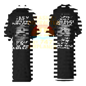 飛行機 簡単 気を取られる 747 飛行機 面白い パイロット Tシャツ - Kawaiitshirt