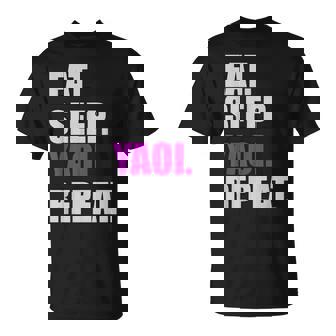 食べて寝てヤオイリピートヤオイボーイの恋愛漫画 Tシャツ - Kawaiitshirt