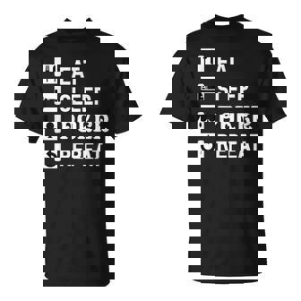 食べる 睡眠 ポーカー リピート トランプ ゲーム ホールデム Tシャツ - Kawaiitshirt