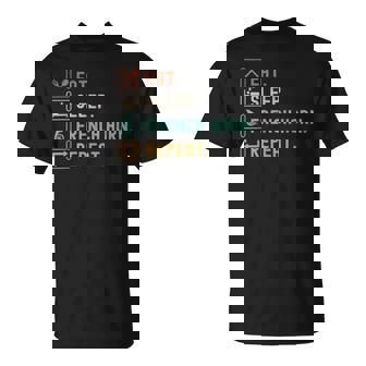 食べる、寝る、フレンチ ホルン リピート 面白いフレンチ ホルン愛好家 Tシャツ - Kawaiitshirt