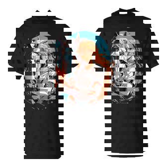 馬のファンのためのアニメガールの象徴的な乗馬デザイン。 Tシャツ - Kawaiitshirt