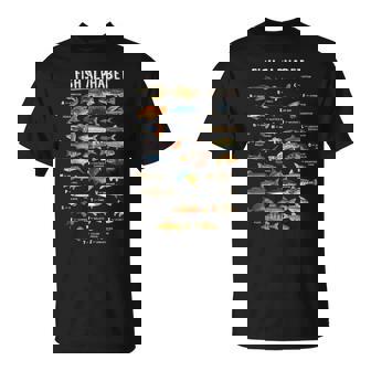 魚 アルファベット 教育 淡水 種 釣り Tシャツ - Kawaiitshirt