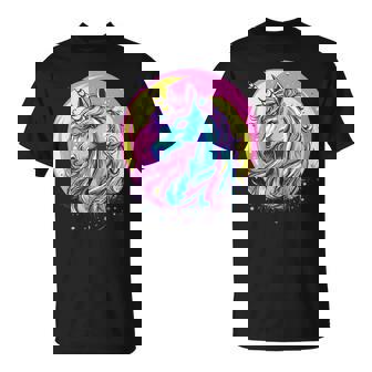 鮮やかなユニコーン マジック ファンタジー ムーンライト Tシャツ - Kawaiitshirt
