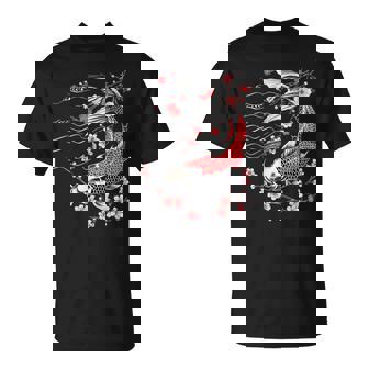 鯉 桜 桜 季節 錦鯉 魚 アジアン Tシャツ - Kawaiitshirt