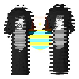 鳥好きのギフト フクロウのフクロウ 胸ポケット付き Tシャツ - Kawaiitshirt