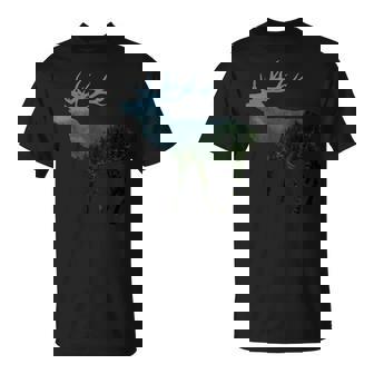 鹿と木 赤い鹿 ダム 鹿 森 木 雄鹿 Tシャツ - Kawaiitshirt