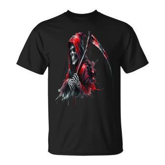 黒と赤のデザインの死神。 Tシャツ - Kawaiitshirt