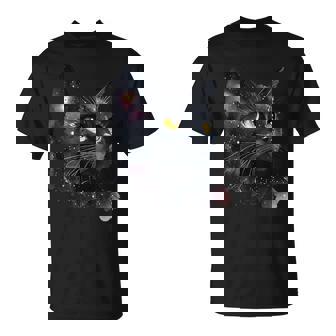 黒猫 黄色い目 猫の顔 子猫愛好家 Tシャツ - Kawaiitshirt