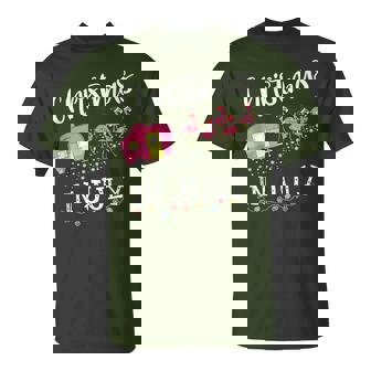 Christmas In July Flamingo Pink Camping Camper Trailer T-Shirt - Monsterry