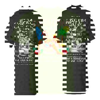 Christmas In July Palm Tree Beach Summer Hawaii Santa Mens T-Shirt - Monsterry