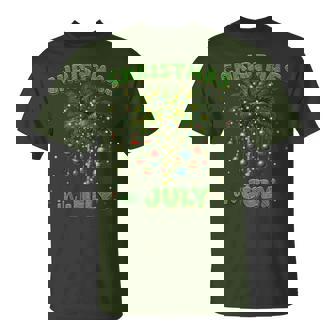 Christmas In July Palm Tree Hawaii Beach Summer Vacation T-Shirt - Thegiftio