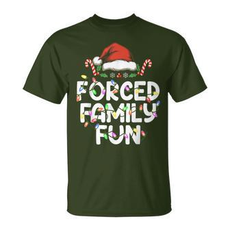 Forced Family Fun Christmas Pajamas T-Shirt - Thegiftio UK