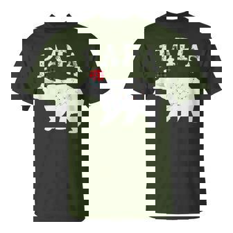 Papa Bear Xmas Buffalo Plaid Lights Matching Family Pajama Tシャツ - Kawaiitshirt