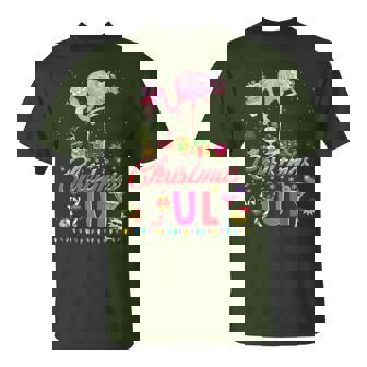 Pink Flamingo In Santa Hat Christmas In July Girl Women T-Shirt - Thegiftio UK