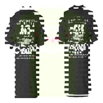 Two Titles Mom Granny Rock Christmas Birthday T-Shirt | Mazezy