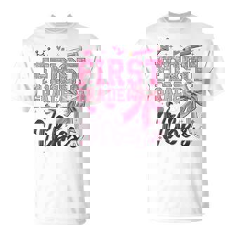 1St First Grade Vibes Back To School Coquette Teacher Girl T-Shirt | Mazezy