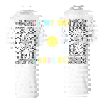 In My 2Nd Grade Era Retro Groovy Second Grade Back To School T-Shirt | Mazezy