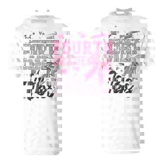 4Th Fourth Grade Vibes Back To School Coquette Teacher Girl T-Shirt - Thegiftio UK