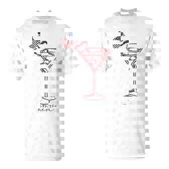 4Th Of July Hot Dog & Martini T-Shirt | Mazezy