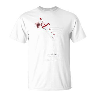 4Th Of July Hot Dog & Martini T-Shirt - Thegiftio UK