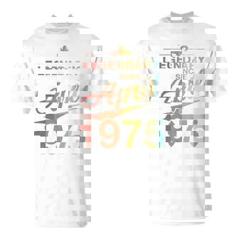 50Th Birthday 1975年4月生まれ 50歳 ヴィンテージ 長袖tシャツ Tシャツ - Kawaiitshirt