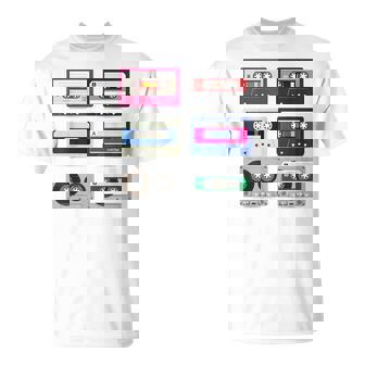 80 年代のロック カセット T シャツ男性ヴィンテージ ロック カセット テープ Tシャツ - Kawaiitshirt