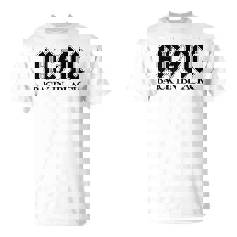 AcDcロックミュージックバンドバックブラックロゴ。 Tシャツ - Kawaiitshirt