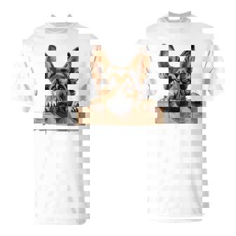 Affectionate Peek ジャーマンシェパードドッグ 長袖tシャツ Tシャツ - Kawaiitshirt