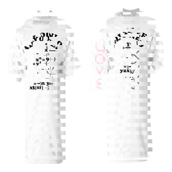 All You Need Is Love 数学グラフ方程式 黒文字 Tシャツ - Kawaiitshirt