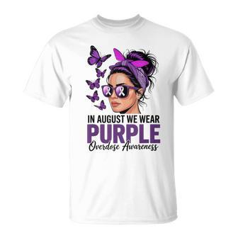 In August We Wear Purple International Overdose Awareness T-Shirt - Thegiftio