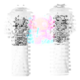 Axolotl Bubble Tea Boba Anime Kawaii Axolotl T-Shirt - Thegiftio