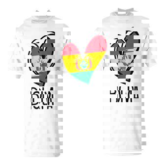 Bandera Patriótica Boliviana Con Corazón Lindo Bolivia Para Niñas Y Niños Camiseta unisex - Regaloses
