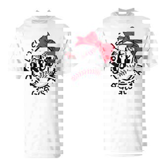 Baseball Little Sister Biggest Fan Bow Baseball Sister T-Shirt - Thegiftio