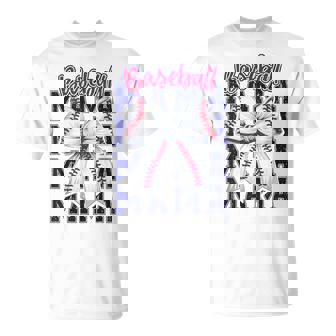 Baseball Mama Coquette Bow Mom Mothers Game Day Baseball T-Shirt - Monsterry