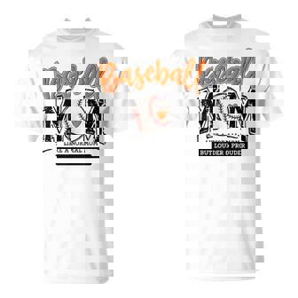 Baseball Mom Orange Varsity Baseball Mama Cute Mother's Day T-Shirt - Thegiftio