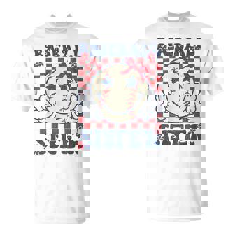 Baseball Sister Coquette Bow Sport Lovers Baseball Girls T-Shirt | Mazezy