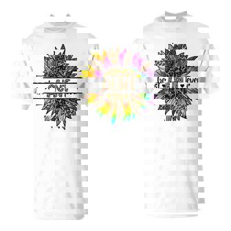 Best Aunt Ever Sunflower Leopard Tie Dye Auntie T-Shirt | Mazezy