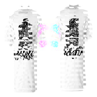 Bichetteurnom Messy Bun Léopard Cadeau Fille Couple T-Shirt - Cadeauxyz