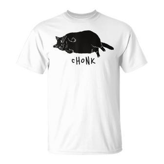 Black Cat Chonk Black Cat Meme Fat Chonky Cat T-Shirt - Thegiftio UK