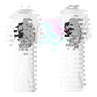 Bride Of Frankenstein Halloween Retro Pink Graphic T-Shirt | Mazezy