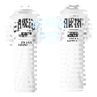 Browning Montana Mt ビンテージ スポーツ 確立 ネイビーデザイン 長袖tシャツ Tシャツ - Kawaiitshirt