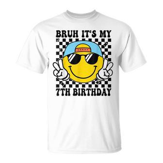 Bruh It's My 7Th Birthday 7 Year Old Birthday Boys Girls T-Shirt - Thegiftio UK